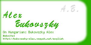 alex bukovszky business card